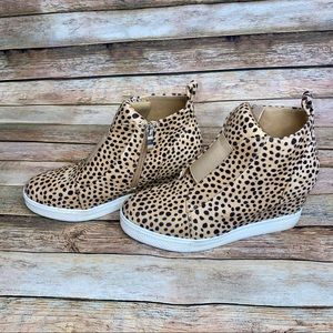 Ccocci brand leopard print wedge sneakers 7.5